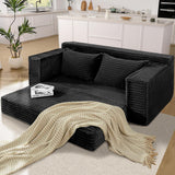 Garvee 75" Convertible Sofa Bed, Boneless Couch Bed with 2 Pillow, Folding Pull Out Couch, Loveseat Sleeper Sofa, Futon Couch for Living Room Bedroom, No Assembly, Black - Black