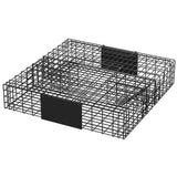 Garvee Humane 2-Door Live Animal Trap Cage – Sturdy Steel, Easy Catch & Release – For Squirrels, Chipmunks, Rabbits & Small Pests – Indoor/Outdoor Use – Carry Handle – Square: 24x24x5 in / 61x61x13 cm - Black
