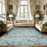 Garvee 8x10 Vintage Floral Area Rug Non-Slip Low Pile Washable Carpet Green for Living Room Bedroom Dining - Green