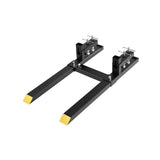 Garvee 65" Clamp on Pallet Forks with Adjustable Stabilizer Bar, Heavy Duty 6000Lbs Tractor Pallet Forks, Tractor Bucket Forks for Loader Bucket Skid Steer Tractor，Yellow