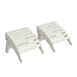 Garvee Folding Adirondack Ottoman Set of 2 - HDPE All-Weather Outdoor Footrests for Patio, Deck, Lawn, Poolside - Weather-Resistant, Durable - Compatible with Adirondack Chair - White, 2-Pack - White