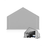 Garvee Heavy Duty Zippered Door Panels for Metal Carports – Weatherproof Tarp with Ball Bungees, Easy Install, Secure Fit – Replacement Doors for 20x25ft & 20x20ft Shelters, Grey, 20FT Width