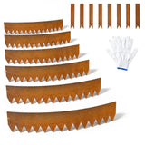 Garvee 20' Cor-Ten Steel Landscape Edging, 6-Pack 40" × 8" Hammer-In Flexible Metal Garden Border Kit with Clips & Gloves for Lawn, Path & Flower Bed, Rust - Rust