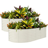 Garvee 2 Pack 8' X 4' X 2' Galvanized Raised Garden Beds, Large Metal Planter Boxes for Vegetables & Flowers, Rust-Resistant Outdoor Garden Bed, Easy Assembly, Beige - Beige