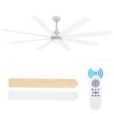 Garvee Modern 52-inch Low Profile Ceiling Fan with Light, Ultra-Quiet Reversible DC Motor, 8 White Blades, Dimmable LED & 6 Wind Speeds, Flush Mount Ceiling Fan with Remote - White
