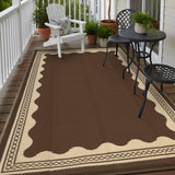 Garvee Outdoor Rug 8x10 Reversible Waterproof Plastic Straw Quick-Dry Stain-Resistant Brown Patio Camping Picnic - Brown