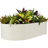 Garvee 8' X 4' X 2' Large Galvanized Raised Garden Bed – Metal Planter Box for Vegetables, Flowers & Herbs – Rust-Resistant, Bottomless, Easy Assembly,Beige