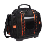 Garvee Heavy Duty Tool Bag – 2-Layer Polyester Organizer with Removable Cases, Durable Rubber Base, Professional Storage for Hand Tools, Electricians & Technicians – Black with Red Accents