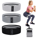 Garvee Light to Heavy Gray Resistance Bands Set - 3 Levels Woven Fabric Hip Bands for Glute Activation, Squats, Lunges & Lower Body Training - 灰粉黑