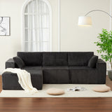 Garvee Boneless Comfort Modular Sectional Sofa – 108'' Deep Seat Corduroy Memory Foam Couch – No-Assembly, Space-Saving L-Shaped Design – Cozy Seating for Living Room or Bedroom, Gray - Gray