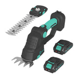 Garvee Hedge Trimmer Cordless with 2 Battery & Charger, 2 in 1 High-Power 21V Bush Trimmer Cutters with Long Battery Life Gardening Tools for Gardens, Yards and Lawns (with Dual-Action Blades) - Black & Blue