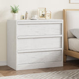Garvee 3 Drawer Dresser for Bedroom, White Nightstand 3 Chest of Drawers with Large Storage, Small Modern Bedside End Table for Living Room, Nursery, Entryway - White