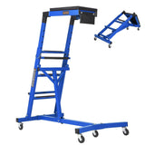 Garvee Automotive Engine Creeper, 400 lbs Foldable Top Side Mechanic Creeper for Cars and Trucks, Adjustable Height (49"-76"), Padded Deck, Engine Bay Repair Stand for Jeeps, Pickups, and Lifted Vehicles, Blue - Blue