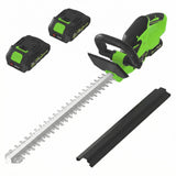 Garvee 20V Cordless Hedge Trimmer, 22" Dual-Action Blade Electric Bush Trimmer with 2×2.0Ah Batteries & Charger, Lightweight Handheld Hedge Cutter for Garden, Lawn & Shrub Trimming - Black + Green