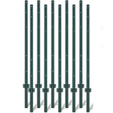 Garvee 4ft Heavy Duty U-Channel Metal Fence Posts (8-Pack) - No-Dig Steel Fencing Stakes with Anchor Plates for Garden Wire Mesh & Yard Borders (3ft Above Ground, Green)