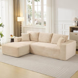 Garvee 108" L-Shaped Modular Sectional Sofa, Modern Deep Seat Corduroy Couch with Left Chaise, No Assembly, Oversized Upholstered Boneless Couches for Living Room Bedroom, Apartment(Beige, Left) - Beige | L-Shaped Left