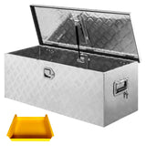 Garvee 30"x15"x15" Aluminum Truck Bed Tool Box, Weatherproof Storage Chest with Lock & Keys, Side Handles, Gas Strut Lid, Large-Capacity Heavy-Duty Organizer for Pickup, Trailer, and RV, Silver - Silver