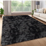 Garvee Ultra Soft Downy Area Rug 8x10 – Soft Shaggy Carpet with Non-Slip Backing, Modern Home Decor for Living Room, Bedroom, Nursery – Tie-Dye Black-Gray, 8*10ft - Tie-Dyed Black/Gray
