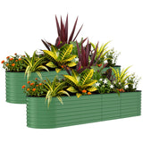 Garvee 2 Pack 8' X 4' X 2' Rust-Resistant Galvanized Raised Garden Beds – Metal Planter Boxes, Durable, Easy Assembly, for Outdoor Vegetables & Flowers – Green, Upgraded with Anti-Cutting Strips - Green