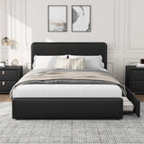 Garvee Upholstered Platform Bed Frame with Headboard, Storage Drawers, Noise-Free, Wood Slats Support, Easy Assembly, No Box Spring, Bedroom - Black