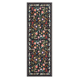 Garvee Modern Floral Washable Rug Non Slip Entryway Mat Farmhouse Accent Carpet for Laundry Room Guest Room - Black