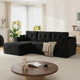 Garvee Modular Sectional Sofa with Deep Deat, 105'' Cloud Couch Sectional with Oversized Chaise, Soft Couch Sofa Bed for Living Room, No Assembly Required - Black