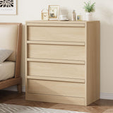 Garvee 4 Drawer Dresser Chest with Large Storage, Smooth Glide Drawers, Natural Oak Wood, Sturdy Build, Anti-Tip, Bedroom Nightstand - Natural Oak