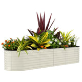 Garvee 8' X 2' X 2' Galvanized Raised Garden Bed, Oval Metal Planter Box for Vegetables & Flowers, Open Bottom Drainage, Rust-Resistant, Easy Assembly