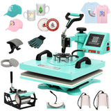 Garvee Heat Press Machine 15x15 8-in-1 Digital Swing Away Metal 1400W Dual Tube Heating Slide-Out Drawer for T-Shirts Mugs Hats Plates