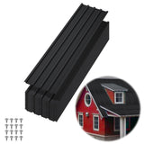 Garvee Corrugated Metal Roofing Panels 20-Pack, 6.1ft Heavy-Duty Galvanized Steel Roof Sheets (73.2"x 16.77") with Screws, All-Weather Matte Black Siding Wall Panels for Shed, Carport, Fence - Black