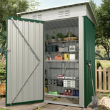 Garvee 5×3FT Metal Outdoor Storage Shed, 67 Cu.Ft Weather-Resistant Galvanized Steel Garden Shed with Lockable Door, Sloped Roof & Vents, Patio Lawn Equipment Storage House, Dark Green - Green