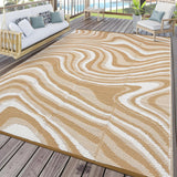 Garvee 10x14 Outdoor Rug Waterproof Reversible Polypropylene UV Resistant Lightweight Camping Picnic Deck Balcony - Light Brown