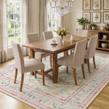 Garvee Washable Area Rug for Living Room - Soft Low Pile Non-Slip Carpet - Elegant Floral Design - Ideal for Bedroom & Dining Room - Pink, 9x12ft - Pink
