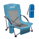 Garvee Low‑Profile Beach Lounge Chair — Portable Foldable Relaxer with Breathable Mesh Back, Cup Holder & Carry Bag (300 lb Capacity)