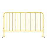 Garvee 78"L x 41"H Steel Crowd Control Barrier. Heavy Duty Metal Guardrail with Interlocking Design. Weather-Resistant Event Fence for Sporting Events. Construction. Traffic Control & Outdoor Security - Yellow - Yellow