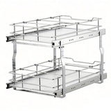 Garvee Kitchen Cabinet Pull-Out Basket - Metal Pull-Out Drawer, Double Layer Slide Rail, 14x21 Inch, Sliding Drawer
