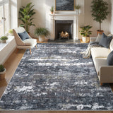 Garvee Modern Abstract Gray Rice Dumpling Area Rug – Machine Washable, Non-Slip, Soft, Low Pile, mark Resistant, Noise Reducing Carpet for Living Room, Bedroom, Nursery – 8x10ft - Gray