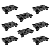 Garvee Plastic Pallets 19.7x11.8x3.9" Lightweight Nestable Stackable HDPE Interlocking Ventilated Garage Warehouse Storage - Black