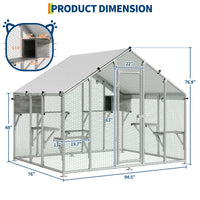 Garvee 94.5" Extra Large Outdoor Catio Cat Enclosure, Galvanized Steel Cat Patio with Waterproof UV-Resistant Roof, Cats Shelter with 7 Platforms and 2 Resting Box for Backyard Patio