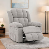 Garvee Oversized Manual Recliner Chair for Living Room or Bedroom – Ergonomic Overstuffed Lounge Sofa, Breathable Chenille Fabric, Side Pockets, Heavy-Duty Q235 Steel Frame – Extra Wide, Comfy for Adults – Chenille | Gray - Linen&Gray