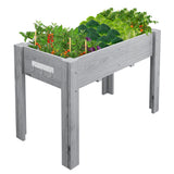 Garvee Ergonomic Wooden Raised Garden Bed with Legs & Hooks, 47" x 30" x 22" Large Outdoor Planter Box with Non-Woven Liner, Easy Assembly for Vegetables, Herbs & Flowers, Gray - Grey