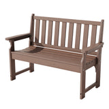 Garvee 50" HDPE Outdoor Park Bench, 2-Person Weatherproof Garden Bench, Heavy Duty Patio Seating, Brown - Brown