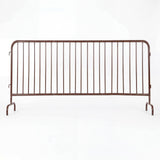 Garvee 102" Brown Metal Crowd Control Barrier - Heavy Duty Interlocking Barricade Fence with Bridge Style Feet for Events, Construction, Traffic Control & Security