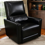 Garvee Swivel Rocking Manual Recliner Chair for Adults, Rocker Recliner Glider Deep Seat PU Leather Sofa Chair with High Backrest for Nursery, Living Room, Bedroom & Home Movie Theater, Black - Black