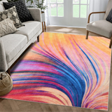 Garvee Washable Area Rug 8x10 Non Slip Abstract Rug, Low Pile  Foldable Area Rug, Modern Stain Resistant Rugs, Non-Shedding Rug for Living Room, Bedroom, Dining Room, Office, Pastel Pink and Blue - Pastel Pink & Blue