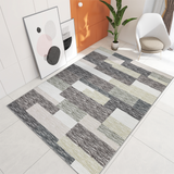Garvee Machine Washable Area Rugs 5x7 Modern Geometric Floor Carpet, Stain-Resistant Low Pile Throw Rug with Non-Slip Backing, Contemporary Accent Carpet for Kitchen, Office, Gray Green - Gray Green