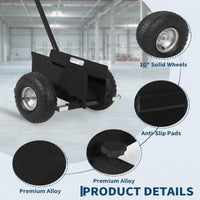 Garvee Heavy Duty Panel Dolly Cart – 660 lbs Capacity, Extended Handle, Sturdy Steel Construction, Sturdy Rubber Wheels – Ideal for Moving Drywall, Sheetrock, Plywood, Doors, Furniture – 2PC Black