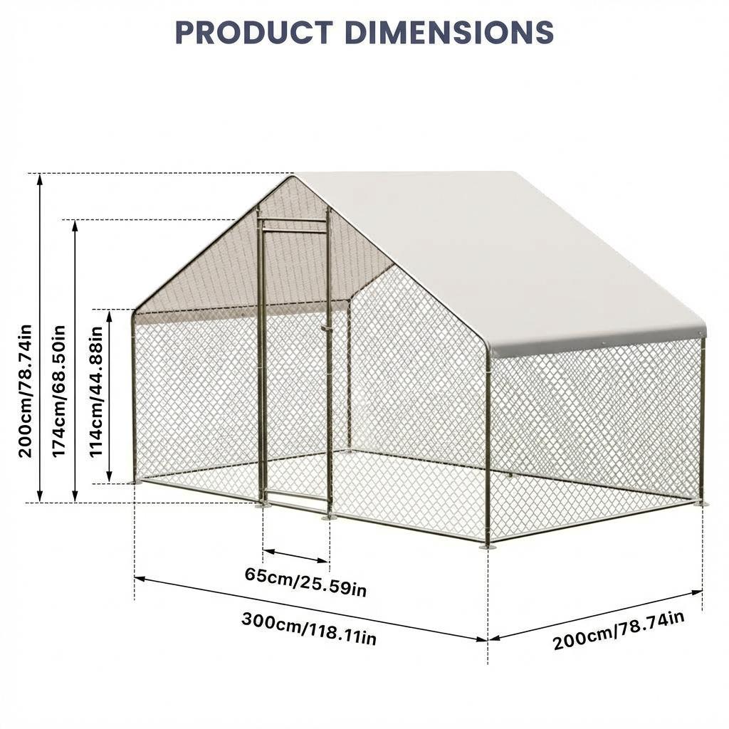 Garvee Homestead Chicken Coop Kit: Large Predator-Proof Poultry Run, Roll-Away Nesting Box, Climbing Gym, Cleaning spatula & Automatic Feeder - Comfort for 5-8 Hens
