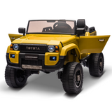 Garvee Ride P Series 24V Kids Electric Ride-On Car w/Parent Remote Control, 4WD/2WD Switch, Bluetooth Music, LED Lights & Shovel – 2-Seater Off-Road Toy for Over 3 Years, ASTM/CPSIA Certified - Yellow