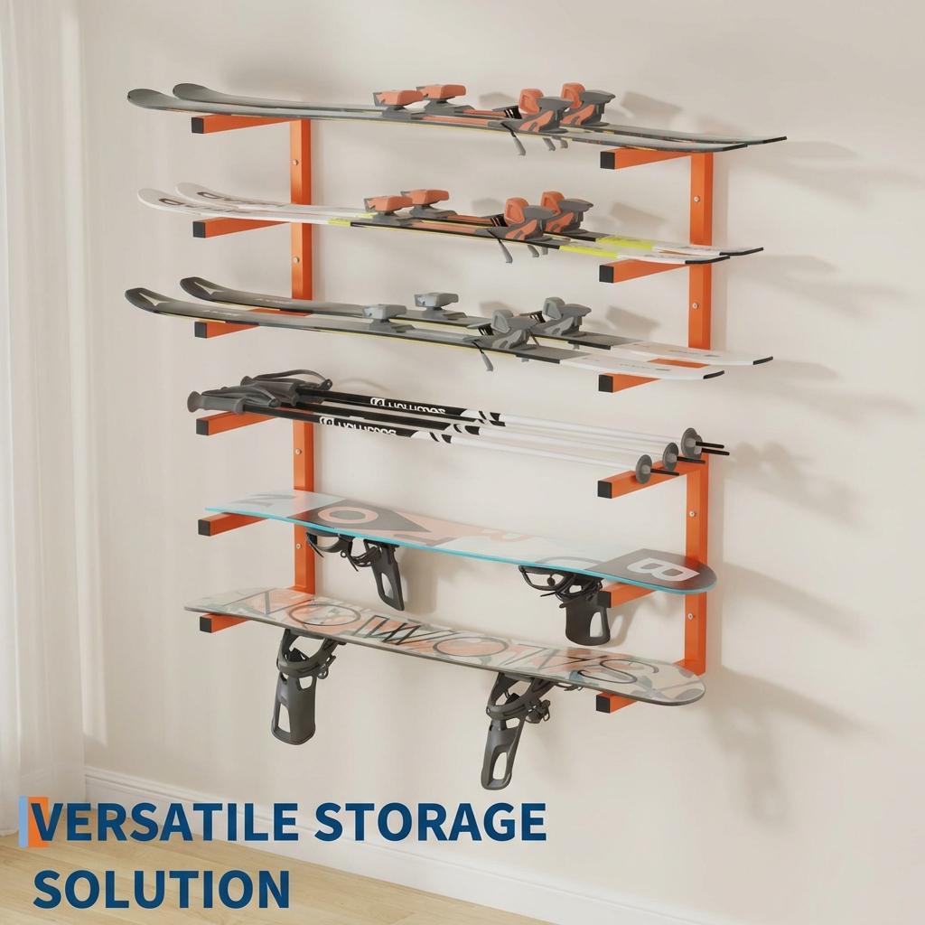 Garvee Heavy Duty Steel Lumber Storage Rack Set – 3-Tier Wall Mounted Organizer Shelf – 1200LBS Total Capacity – Space Saving for Garage, Rack, Workshop – Easy Installation – Orange – 4 Pack
